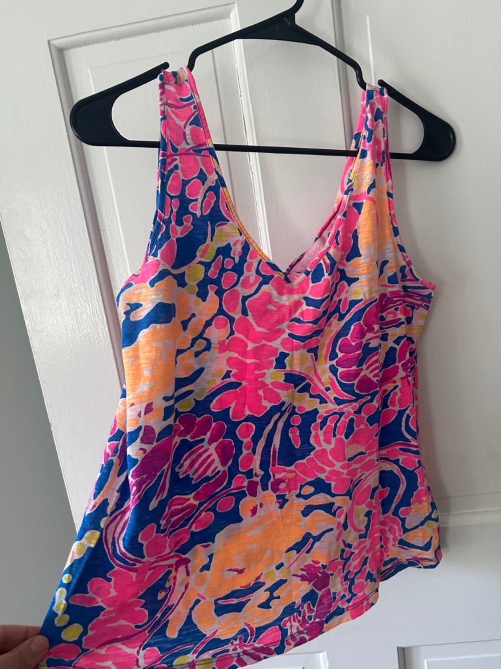 Lilly Pulitzer Pink, Blue & Orange Floral V-Neck Camisole